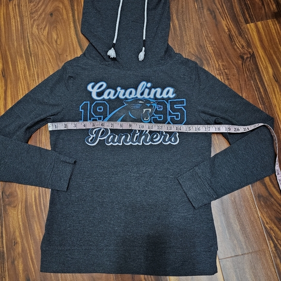 Carolina Panthers Hoodie Women Small Black Pull Over Hooded Sweater Ladies Top - Picture 5 of 5